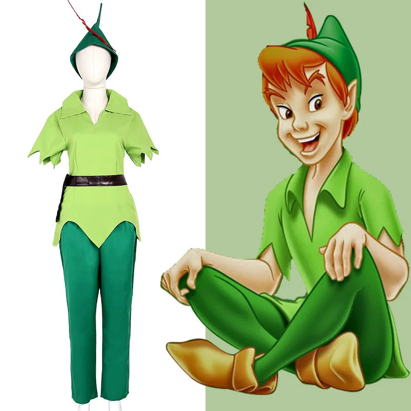 Disfraz de Peter Pan de Halloween hombre, traje de Peter Pan verde de cualquier tamaño - AliExpress