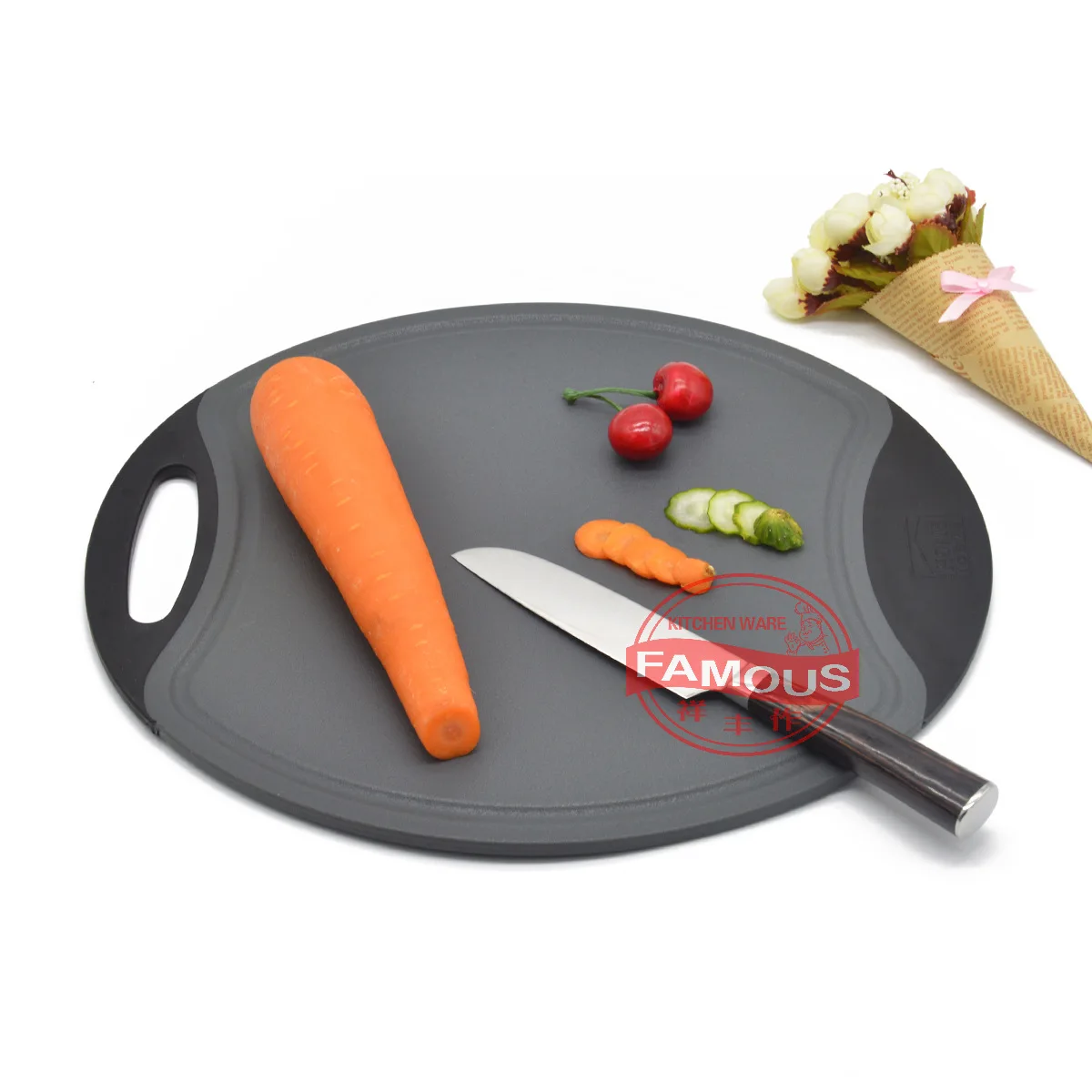 

Hot Selling PP Plastic Cutting Board Non-slip Chopping Block Cut Fruit Plate Kitchenware