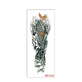 

Waterproof Wolf Head Flower Patterns Sticker Waterproof Tattoo Sticker For Arms For Males Body Art Decor 190x120mm