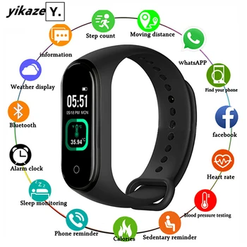

M4 Pro Smart Band Thermometer M4 Band Fitness Tracker Heart Rate Blood Pressure Monitor Bracelet Smart Watch For Android IOS