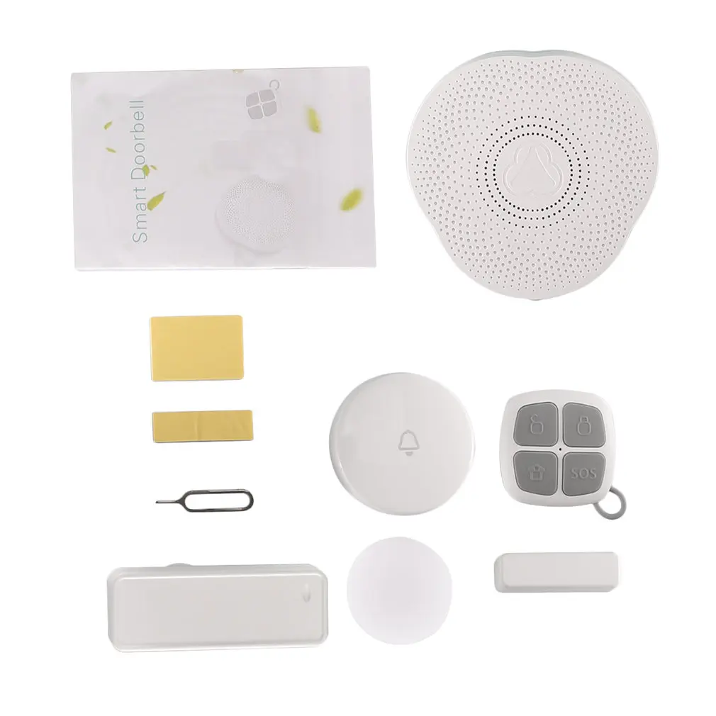 

GS-DML Doorbell & Night Light Alarm System Built-in Bluetooth 4.0 US Plug Support Door Contact/PIR Motion Sensor Voice Prompt