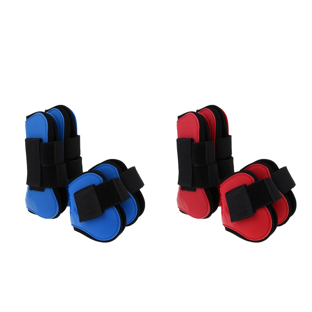 

4 Pairs Horse Leg Boots Front Hind Legs Protection, PU and Neoprene, Impact and Shock Reduction