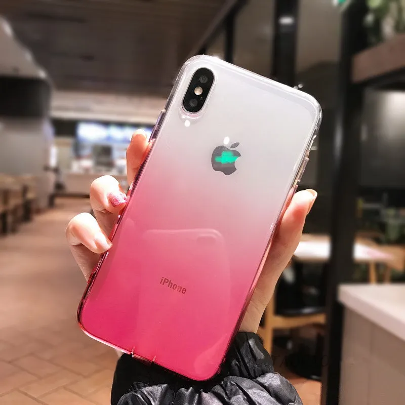 

Simplicity Gradient Ultrathin Soft Case For iPhone X Xs Max Xr Silicone Dust plug Case For iphone 6 6s 7 8 plus clear Tpu Case