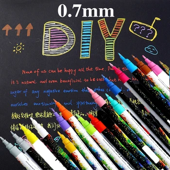 

18 Colors/Set 0.7mm Acrylic Paint Marker pen for Ceramic Rock Glass Porcelain Mug Wood Fabric Canvas Painting Detailed Marking