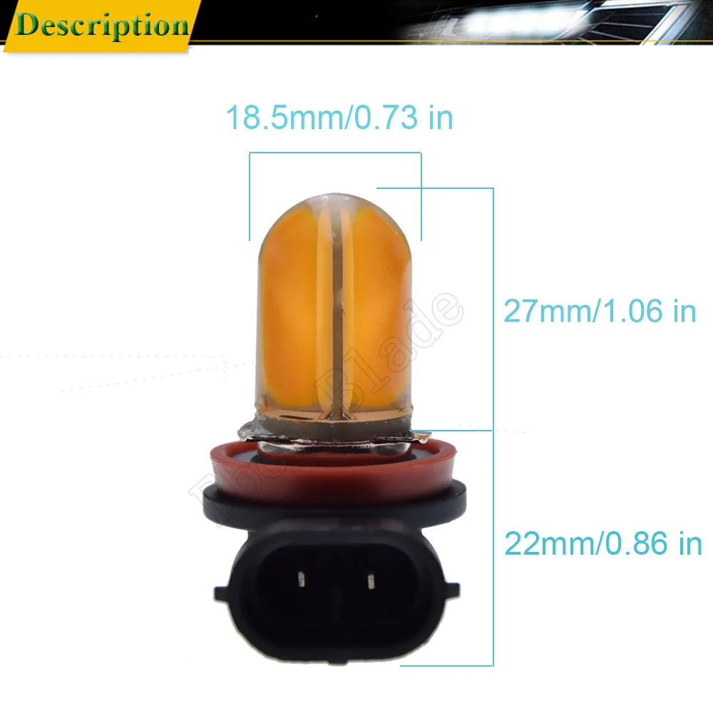 2 шт Автомобильный светодиодный противотуманный светильник лампочка H8 H11 H16 JP желтый оранжевый силиконовый корпус COB 48 SMD Автомобильная Противо-Туманная светильник вождения светильник s лампы, работающего на постоянном токе 12 В