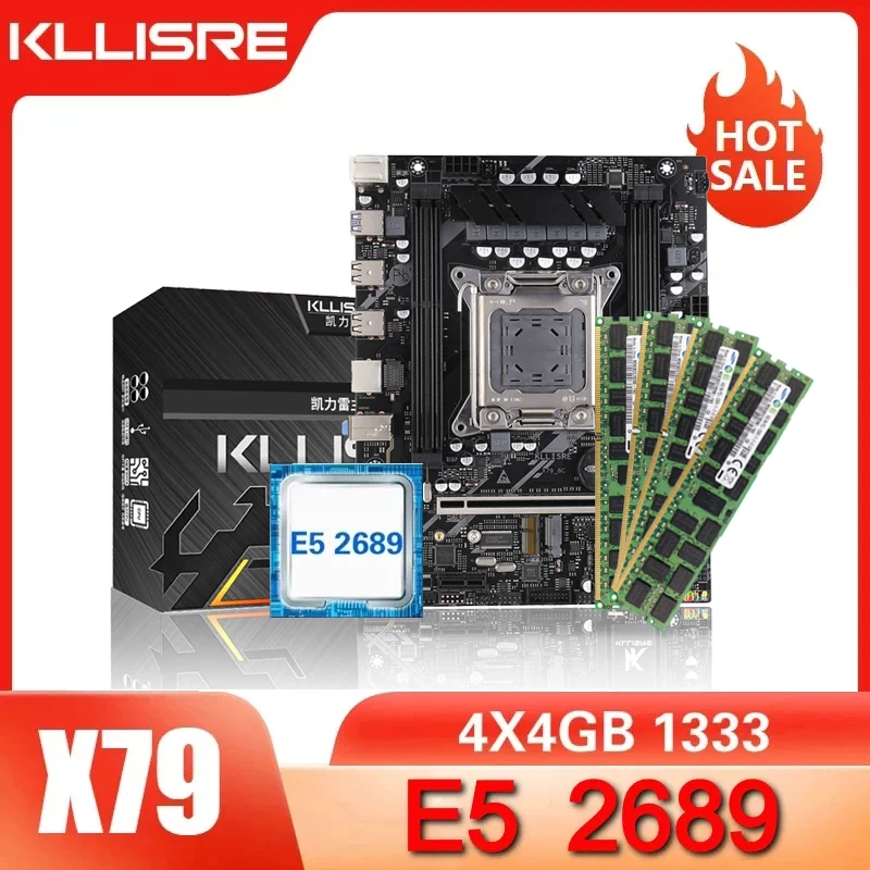Материнская плата Kllisre X79 с комплектом LGA 2011 combos процессор Xeon E5 2689 4 шт. x ГБ = 16 Гб
