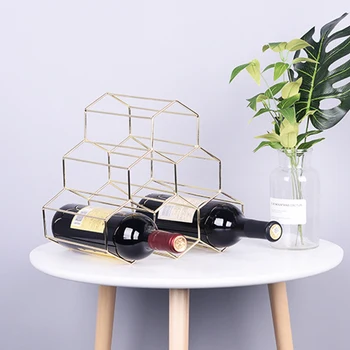 

Iron Storage Basket Wine Rack Portable Storage Rack Shelf Nordic Gold Wrought Wall Hanging Newspaper Finishing Basket