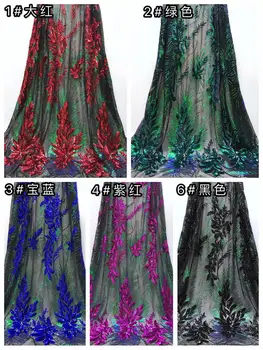 

Gold african lace fabric 2019 high quality lace french mesh fabric 3 d flowers sequins nigerian swiss lace fabrics for dress