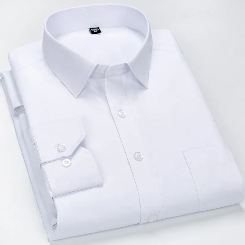 Dress shirts plus size 8xl men's dress shirts oversized long sleeve solid with pocket