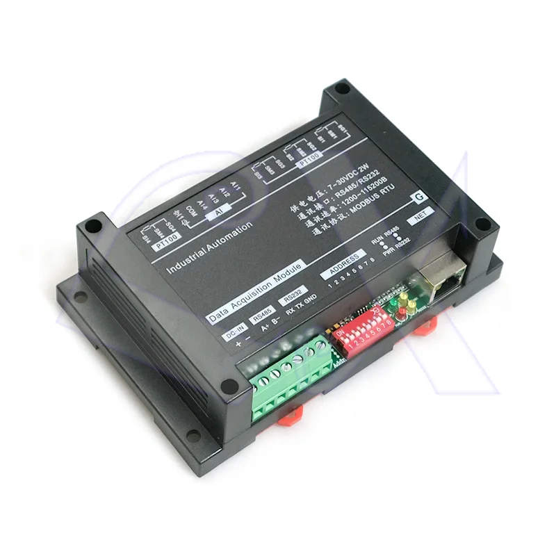 

4PT100 temperature thermal resistance acquisition module 4AI input RS485 RS232 modbus TCP&RTU temperature transmitter Ethernet