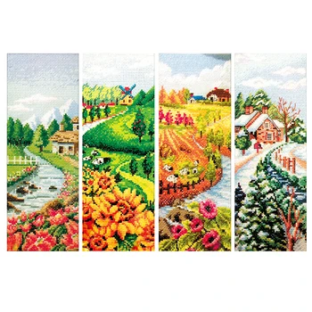 

11CT Stamped Landscape Scenery DIY Cross Stitch Kits Embroidery Print on Canvas Needlework Home Decor Gift Party Birthday Gifts