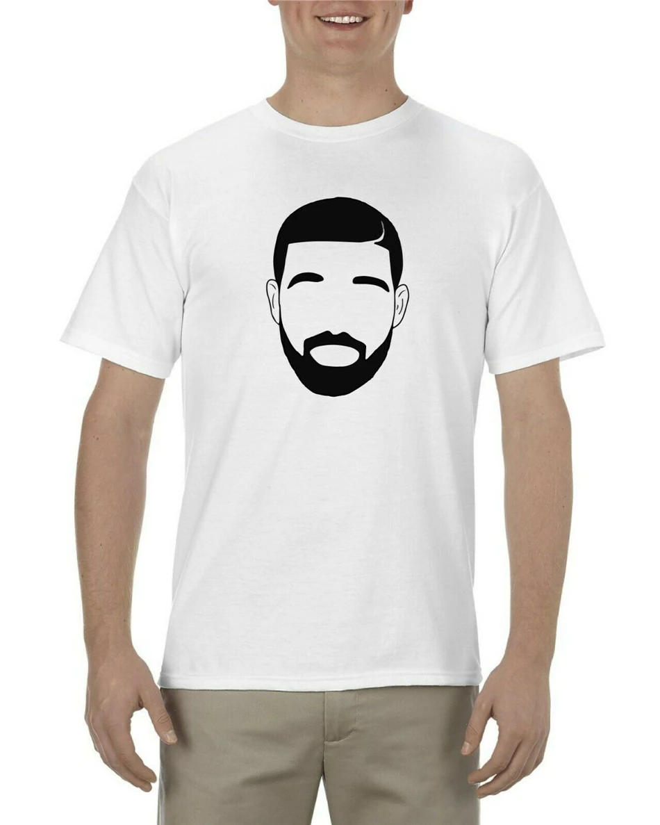 Custom Drake Silhouette Face Unisex T-Shirt Black White Shirt Basic Models Tee |