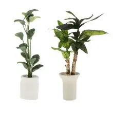 Plante verte miniature pour maison de poupée, modèle d'arbre d'argile, accessoires, échelle 1/12