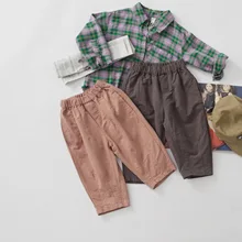 В году, новые весенние детские хлопковые льняные брюки весна Хан бан 1: 1 для изготовления скидка закрытия ноги хлопок лен