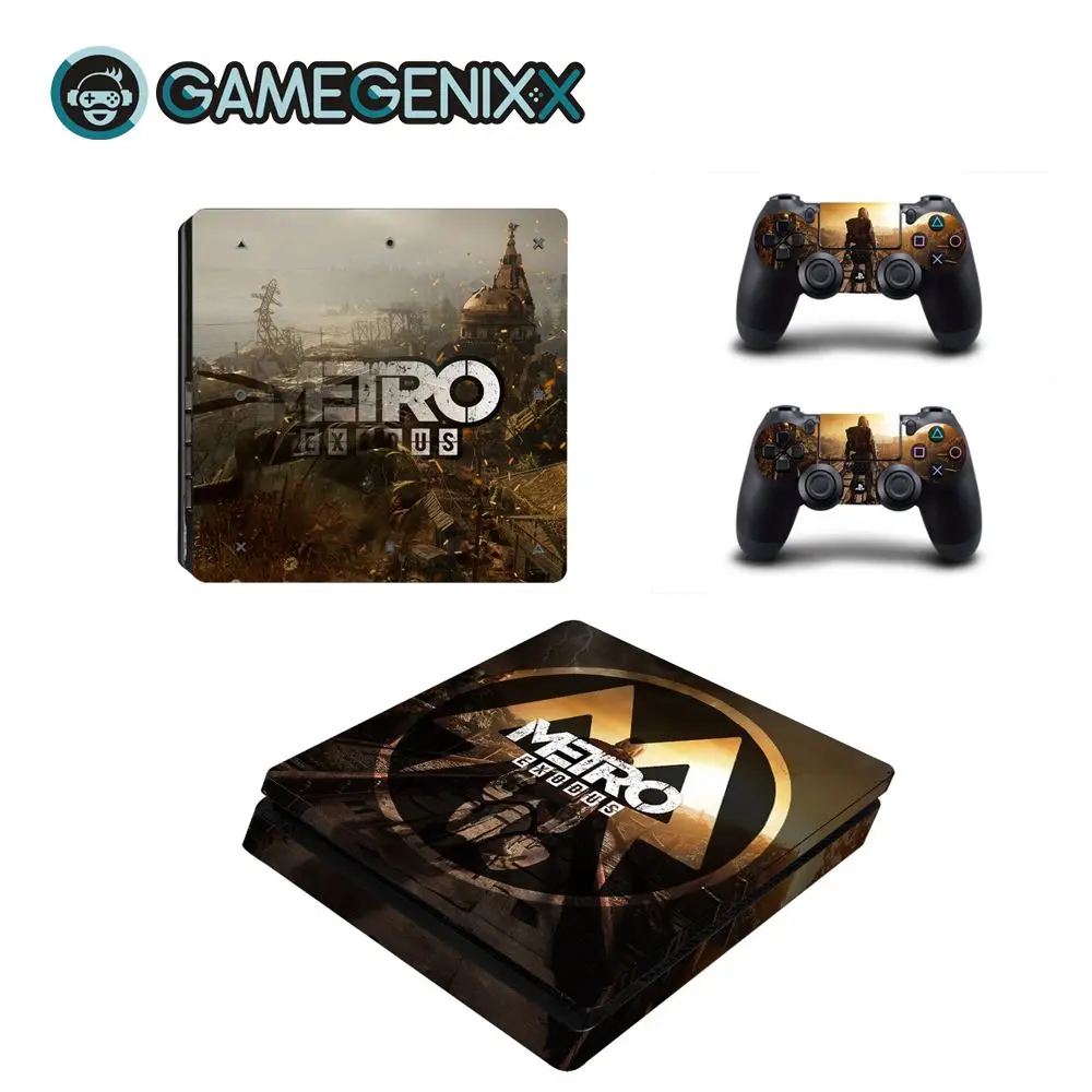 

GAMEGENIXX Skin Sticker Vinyl Wrap Cover for PS4 Slim Console and 2 Controllers - Metro