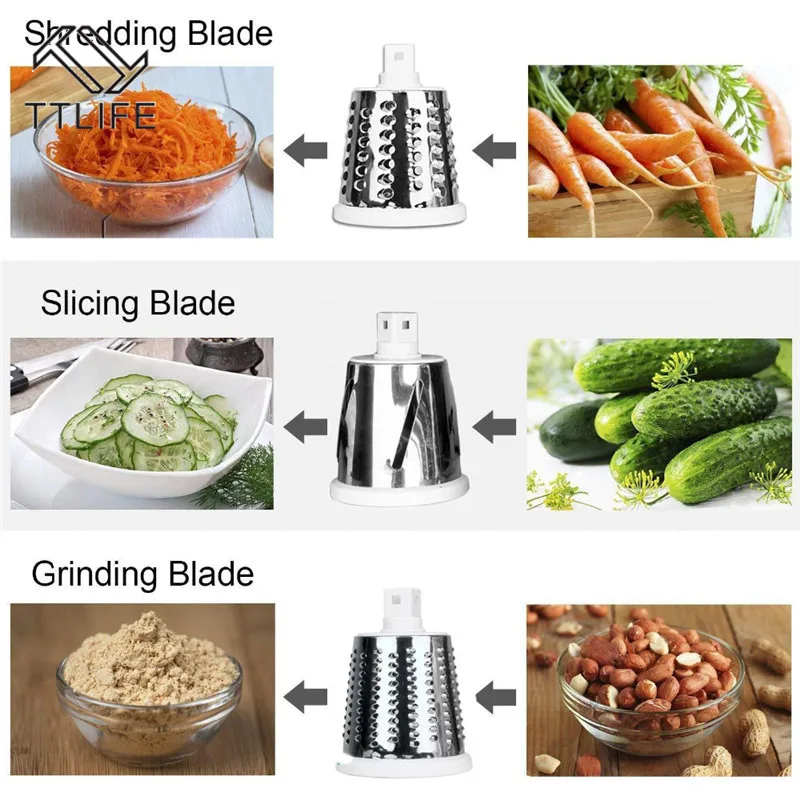 TTLIFE 3 в 1 овощная мандолина слайсер Swift роторная барабанная Терка гайка измельчитель овощерезка Spiralizer сыра Измельчитель