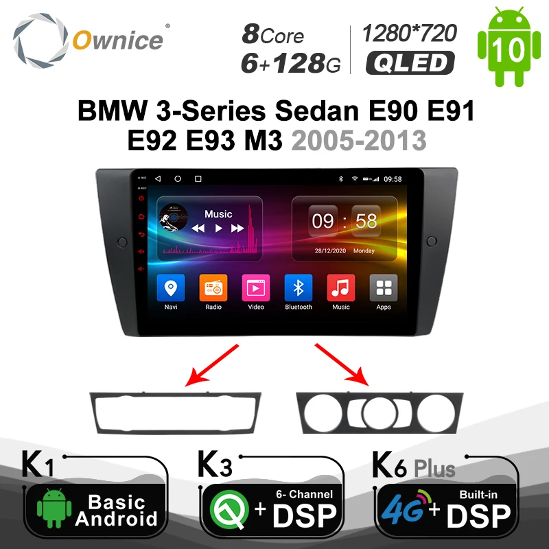 Автомобильный GPS-навигатор Ownice SPDIF Android 10 для BMW 3-Series Sedan E90 E91 E92 E93 M3 2005 2011 2012 2013