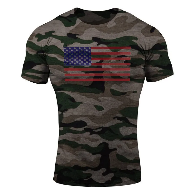 חולצת טריקו קצרה לאימון עם לוגו ארה"ב עבור גברים