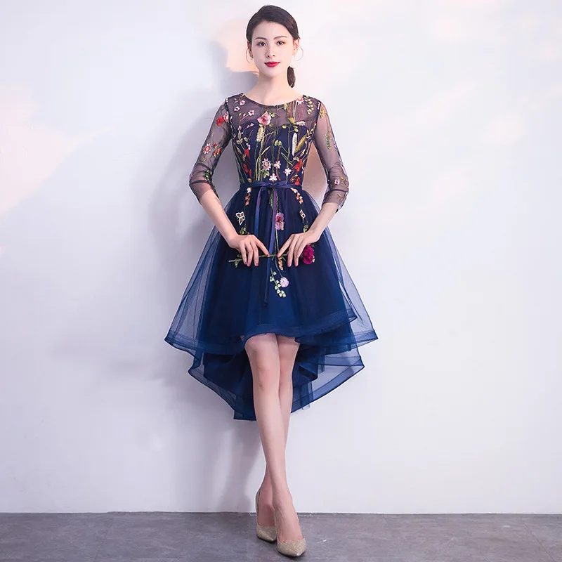 Летняя новая Корейская версия банкета модное длинное вечернее платье длиной до колена с естественным принтом - Цвет: 02