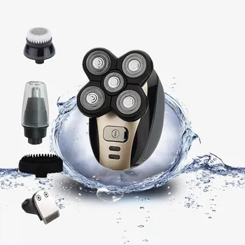 

Men Electric Shaver 5 in 1 Rechargeable Five Floating Heads Razors Hair Clipper Nose Ear Hair Trimmer Men Facial Cleaning Brush