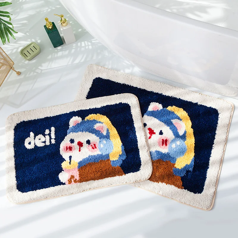 

Kawaii Home Celebrity Famous Painting Floor Mat Bathroom Bedroom Decoration Porch Carpet Plush Absorbent Non-slip Carpet