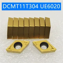 10 шт. DCMT11T304 UE6020 карбидные вставки резец для внутренней обточки DCMT 11T304 токарные инструменты резак CNC инструмент dcmt32,51