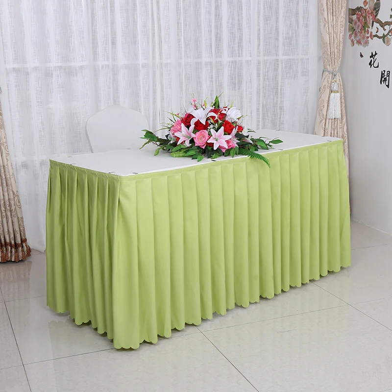 

21 Colours polyester Table cover with skirt table swag pleated style made together wedding hotel table decoration tablecloth