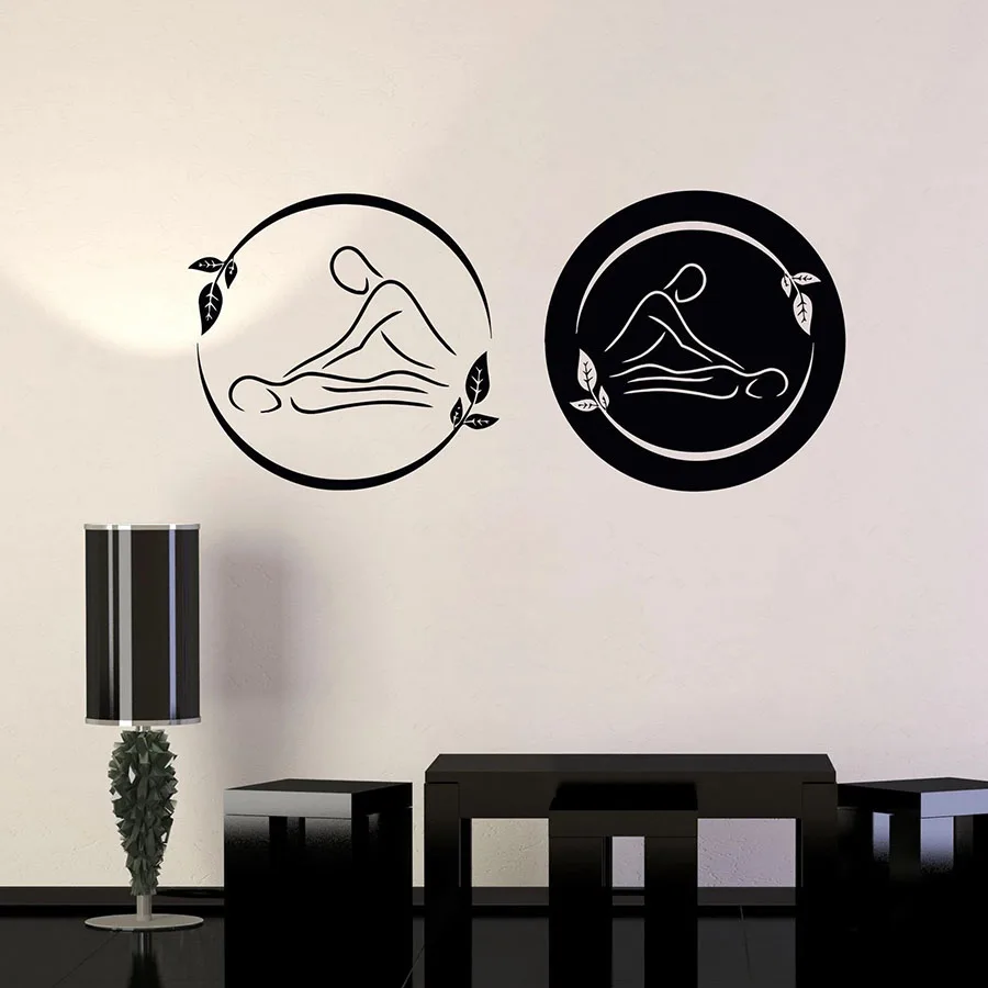 Massage Wall Decal Spa Therapy Beauty Logo Relax Body Room Interior Decor Vinyl Window Stickers