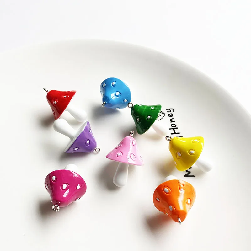 

10Pcs Fashion Mini Mushroom Resin Charms Simulated Vegetable Cute Pendants For Handmade Fashion Jewelry DIY Finding Making