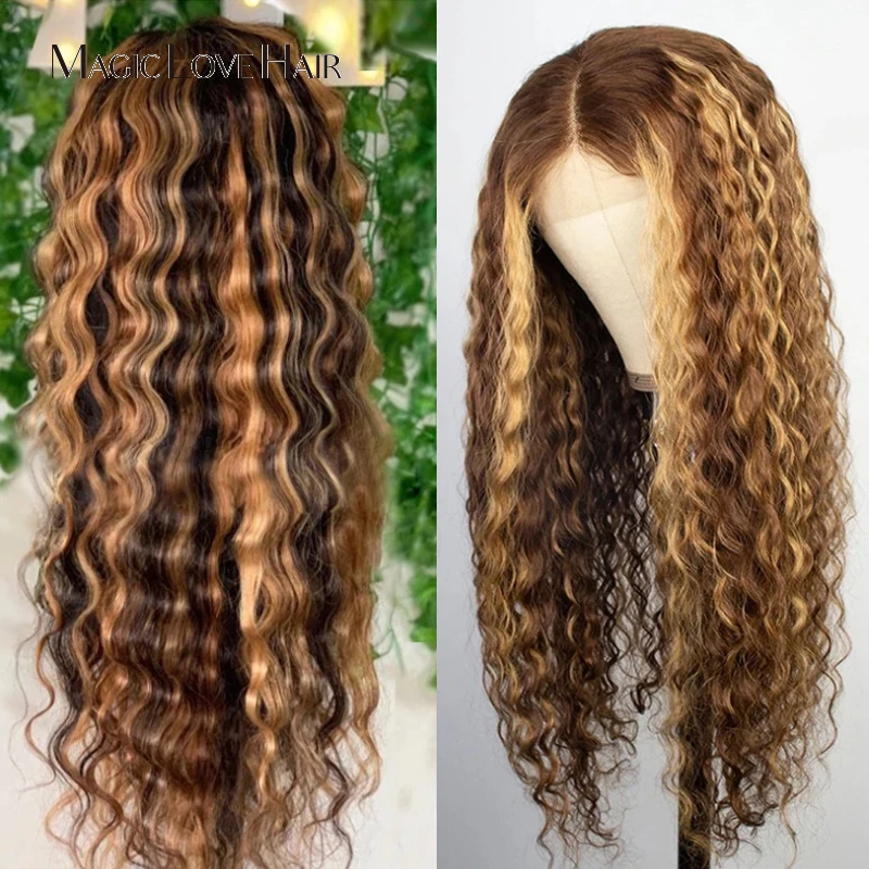 Magic Love 13x4 Lace Front Wig Highlight Curly Honey Blonde Wig Brazilian  Ombre Human Hair Wigs T Part Lace Wig For Women - Lace Wigs - AliExpress