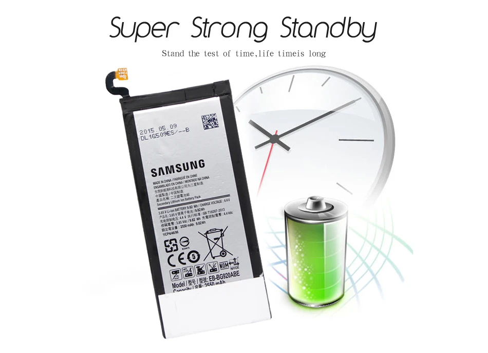 Samsung телефон Батарея EB-BG920ABE для samsung GALAXY S6 G9200 G9208 G9209 G920 G920A G920F G920I 2550mAh батареи