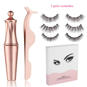 

Magnetic Eyeliner Liquid Pen Waterproof Lasting Quick Drying With Eyelashes Kit 3D False Eyelashes Set And Tweezers Makeup Tools