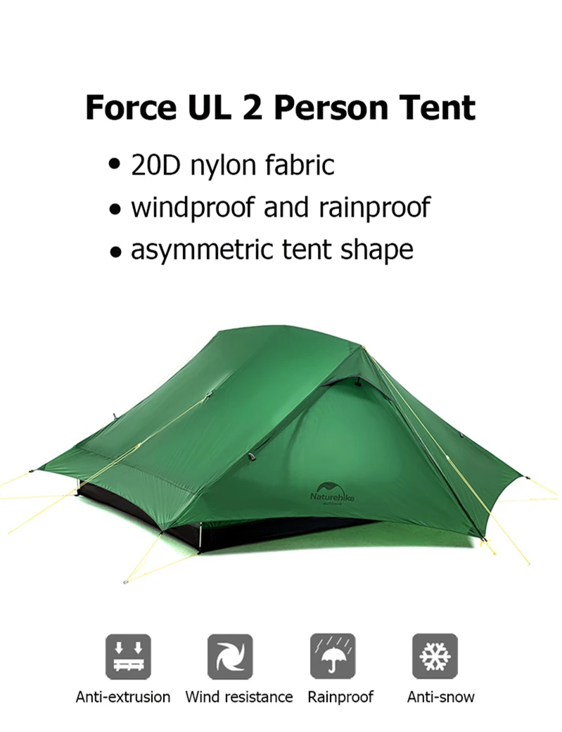 Naturehike Force UL 2 Person Ultralight Tent Hiking Outdoor  9