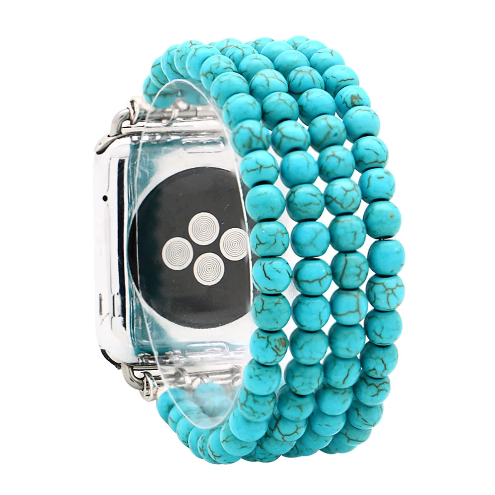 Ремешок для часов LuReen из натурального камня iWatch ремешок с голубым песочным