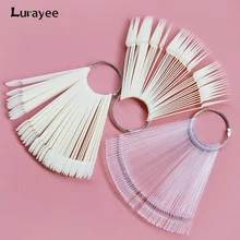 

Lurayee Nail Display Sticks Clear Natural Colors Nail Swatch False Nail Tips Nail Gel Polish Practice Display Board for Nail Art