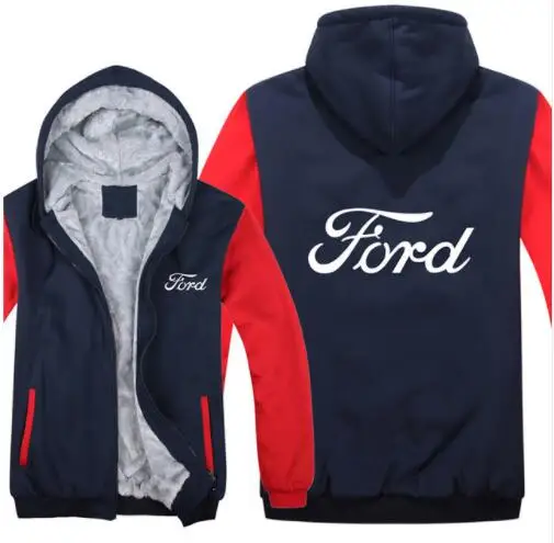 Ford толстовки зимняя мужская куртка модная повседневная шерстяная флисовая толстовка Ford пуловер Мужское пальто - Цвет: 10