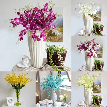 

5pcs High Quality Artificial Phalaenopsis Orchid Flowers Silk Flower Wedding Decoration For Home Dining Table Artificial Flower