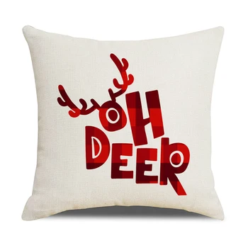 

Christmas Pillow Covers Trendy Letter Printed Decorative Throw Pillowcases Cushion Cover for Sofa Bed Couch Car