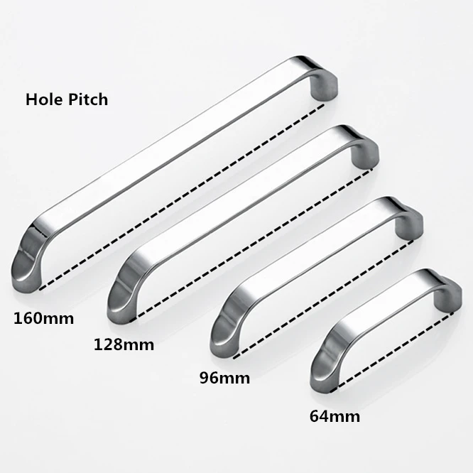 10 шт. нержавеющая сталь Европа ручки шкафа 64 мм 96 мм 128mm160mm кухонная Дверная панель прямые ручки, рукоятки фурнитура для мебели
