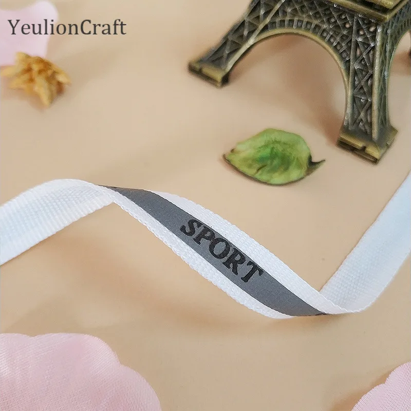 YeulionCraft 1 см X 5 м Светоотражающая Отделка ленты Эластичный полиэстер печатных