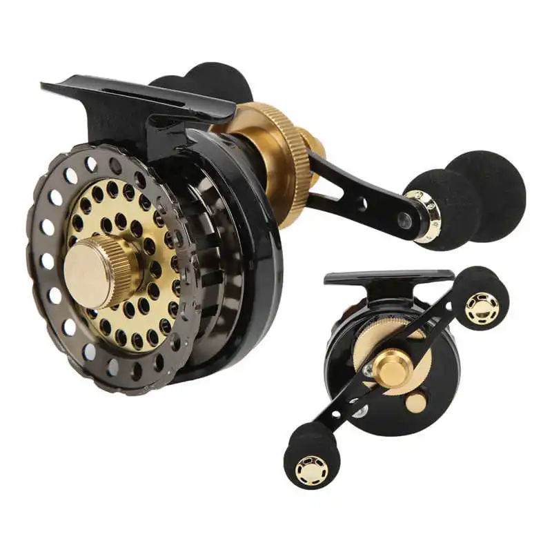 Spining/Baitcasting Reel 2.6:1 Right Hand Fishing Reel CNC Double Color  Wire Cup Full Metal Raft Wheel for Ice Fishing