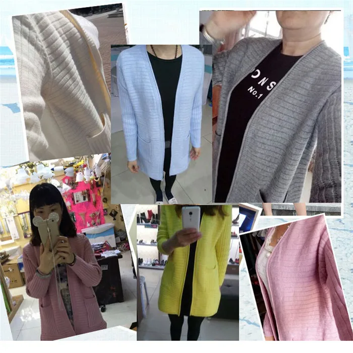 Women Spring Autumn New Korean Loose Long Paragraph Sweater Shawl Cardigan Knitted Sweet Students Female Outer Wear G125