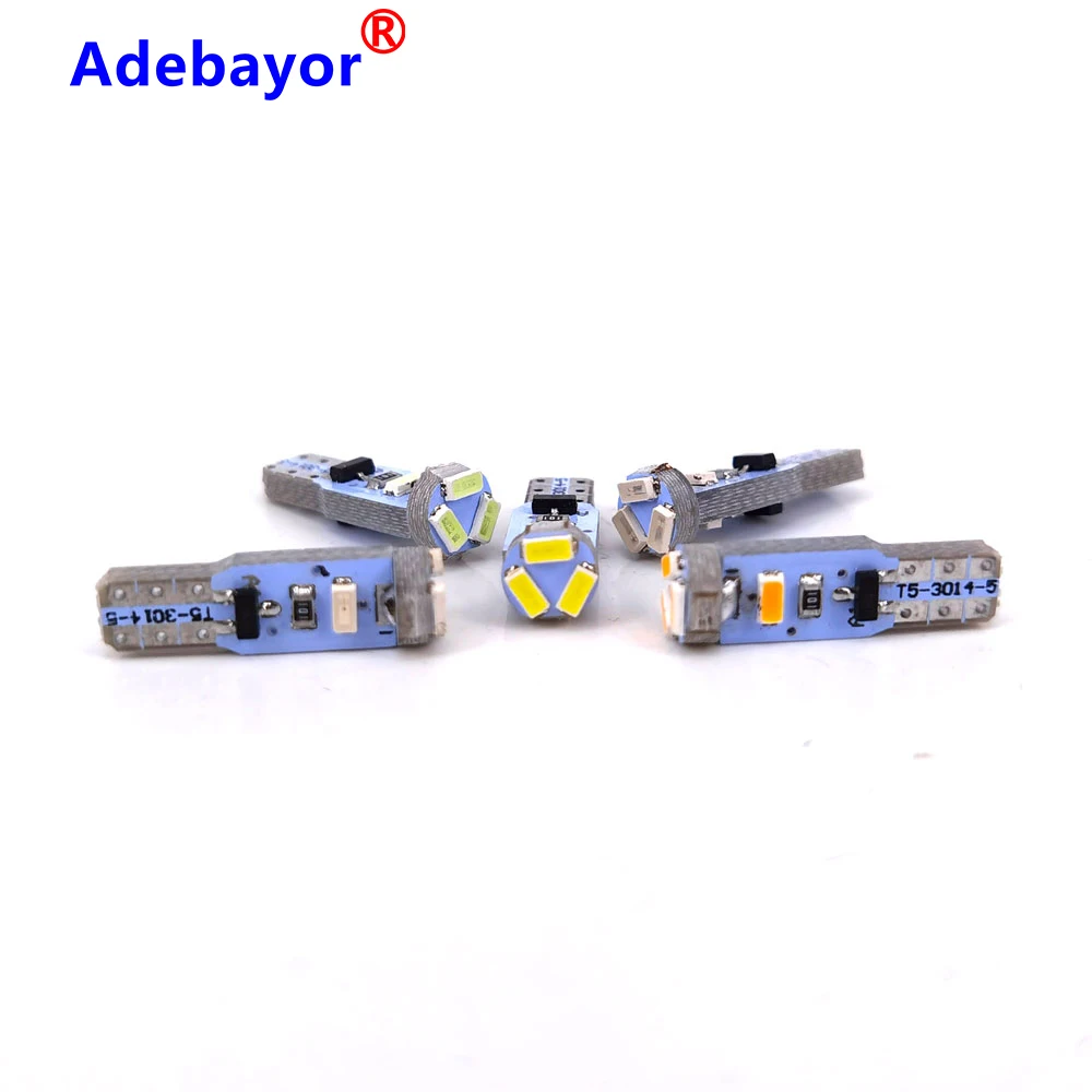 50 шт. T5 3014 5 SMD автомобильный клиновидный светодиодный светильник для приборной
