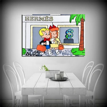 

Prints Posters Graffiti Home Decor Canvas Painting Alec Monopoly Wall Art Richie Rich Modern Shopping Bedroom Modular Pictures