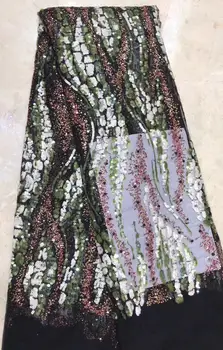 

special muti color sequin Modern design nigerian lace African sequins lace embroidery tulle lace fabric for party dress