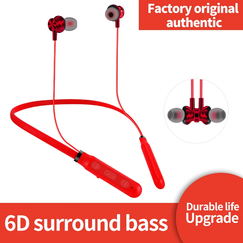 LKS 06 Magnetic Neckband Bluetooth 5 0 Wireless Earphone TF Card Power Display HD Call Headset IPX7 Waterproof Headphones