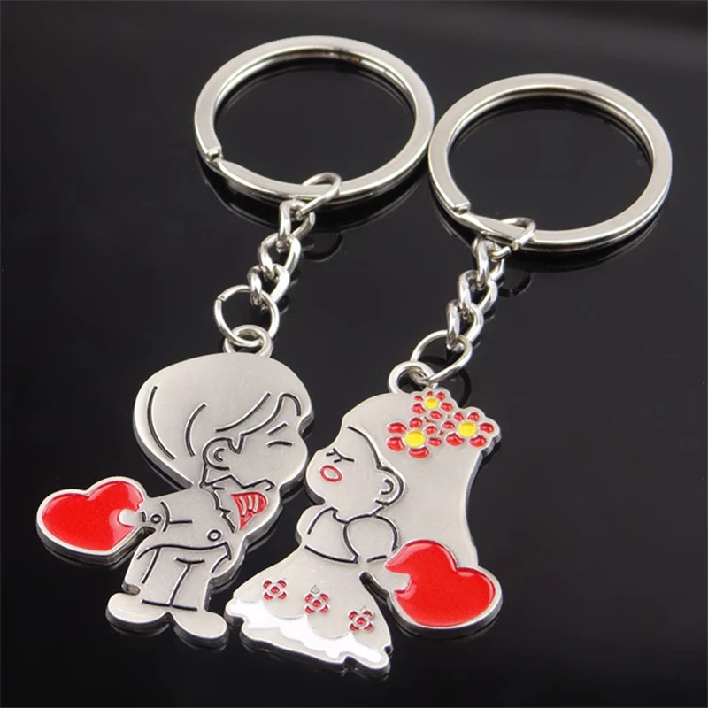 

1PC Fashion Bride and Groom Couple Love Keychain Key Rings Pendant Accessories Alloy Buckle Key Holder Gift