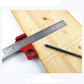 

Angle Scriber Steel Ruler Positioning Block Woodworking Line Scriber Gauge Aluminum Alloy Measuring Tools For Carpentry DIY