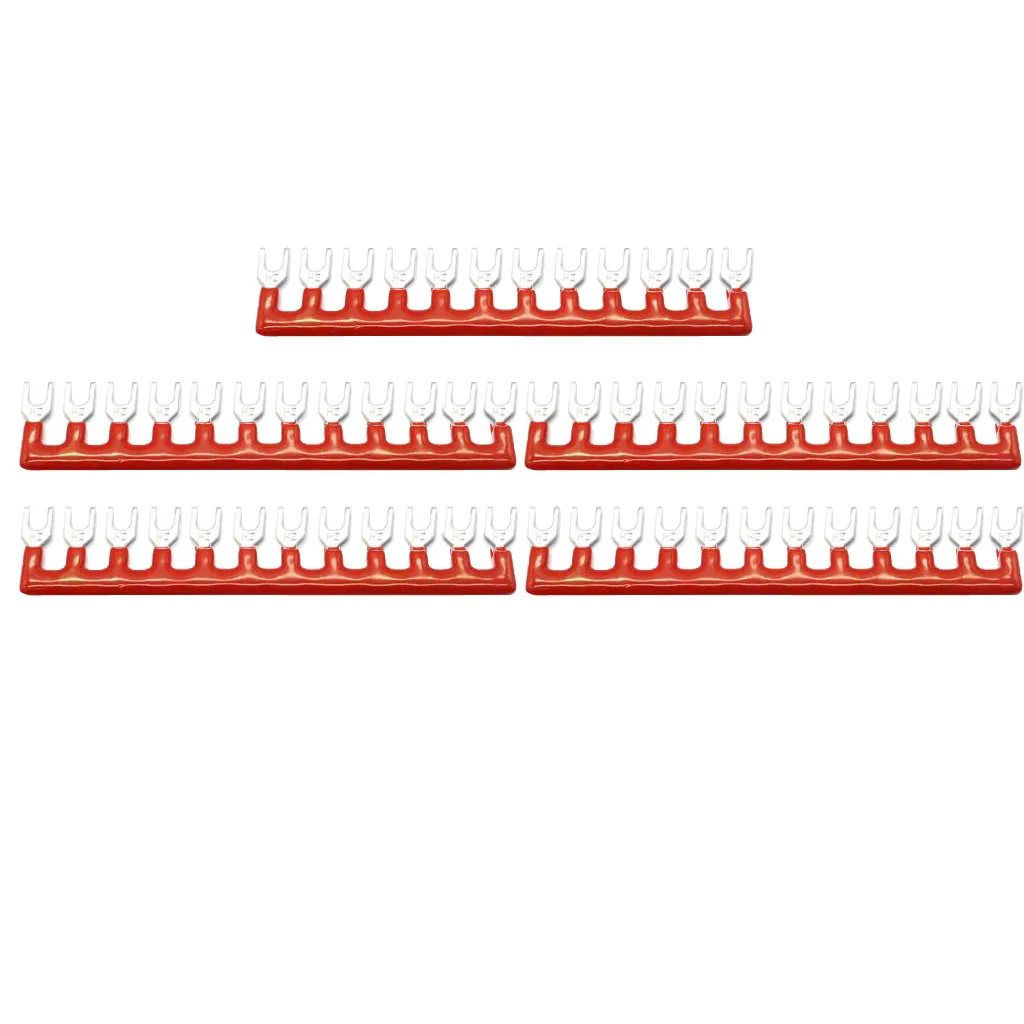 5 Sets 15A 600V 12 Positions Covered Dual Row Screw Terminal Barrier Strip Block Connector Bar