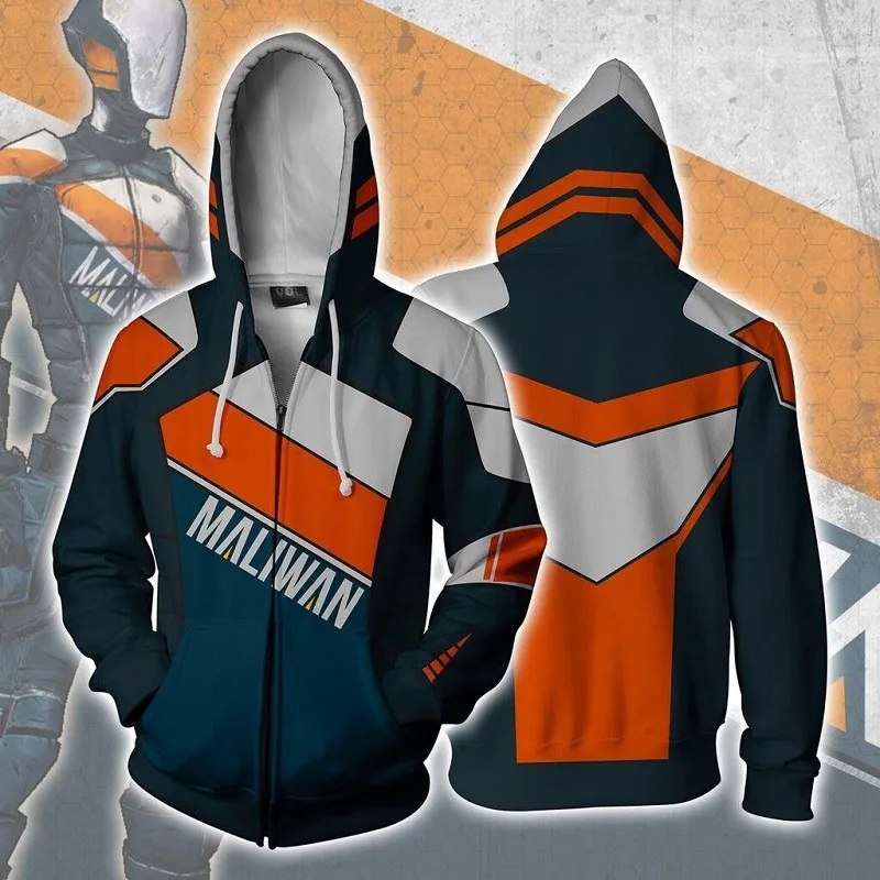 New Style Borderlands 2 Maliwan 3D Zipper Hoodie Sweater Customization